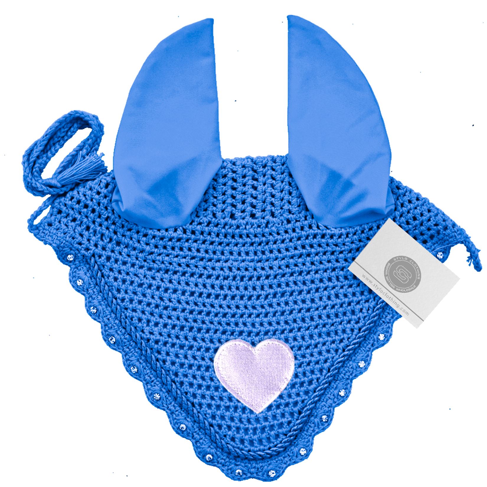 Astonishing Horse Fly Veil Valentines Ear Bonnet in Sky - Perfect for Your Equine Valentine Astonishing Horse Fly Veil Valentines Ear Bonnets-10+ Colors