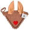 Astonishing Horse Fly Veil Valentines Ear Bonnet in Sienna - Warm and Charming Charming sienna valentines ear bonnet designed for horses