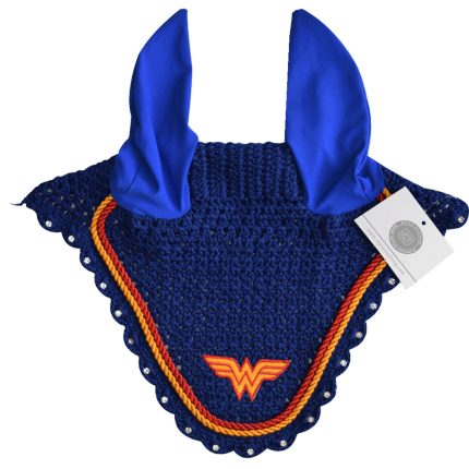 New Trendy Super Hero Customized Ear Bonnet Hero Logo with Rhinestone Horse Fly Veil Tack