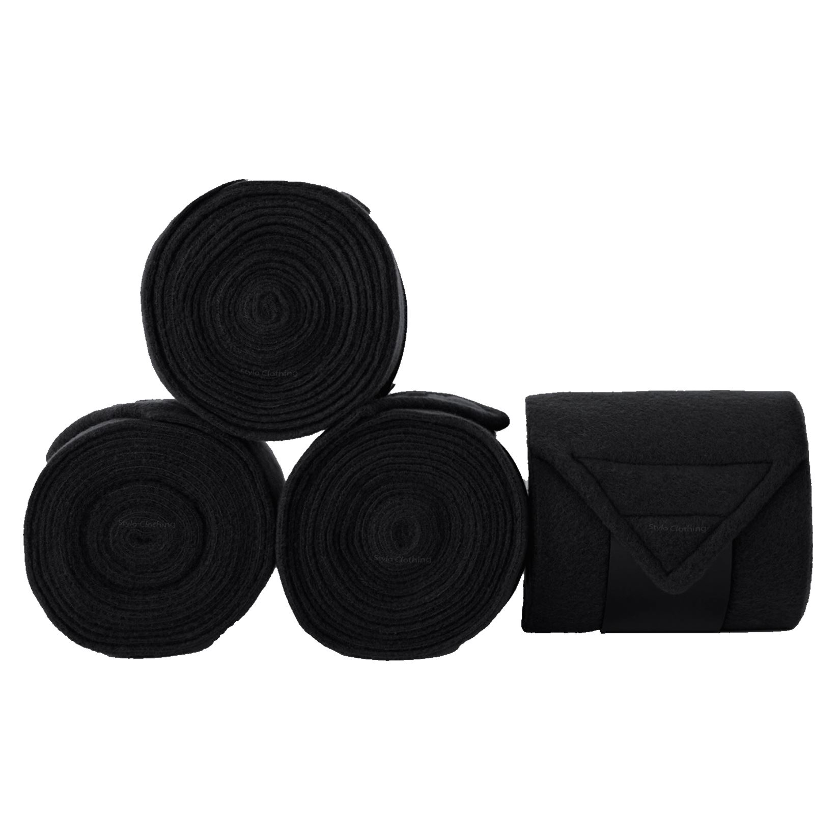 High-quality fleece horse bandages, perfect for wrapping legs securely during exercise or recovery sessions.