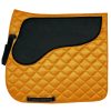 Customize-Dressage-pad-soft-lining-Comfortable-equestrian-riding-equipment "Luxury satin saddle pad with neoprene, featuring square quilted design for stability, wholesale by Stylo Clothing"