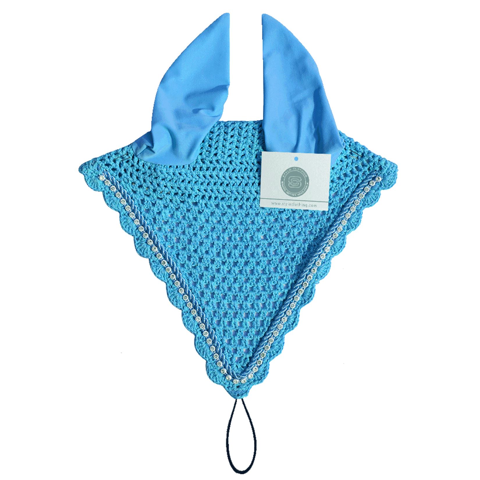 Sky tie down ear bonnet featuring a vibrant color for fashionable equestrians