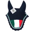 Italian flag ear bonnet for horses - stylish fly protection by Stylo Clothing