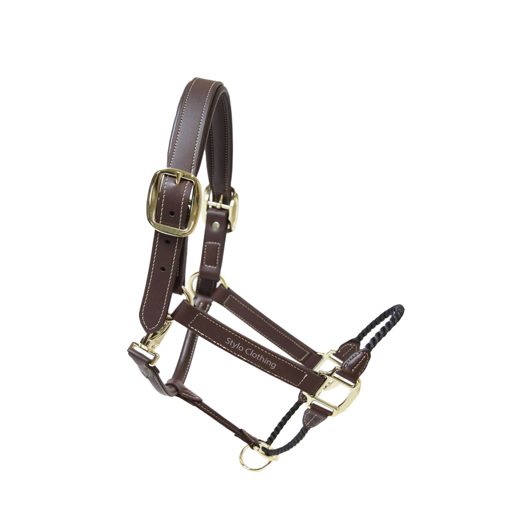 Top Selling Custom Made Adjustable Horse Halter with Brown rope Noseband in Wholesale Adjustable Horse Halter in Exciting Leather Rope in 2 Colors
