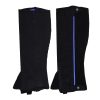 Exclusive-half-chap-Amara-suede-zipper-with-button-wholesale-equine-accessories Protective Amara half chaps with durable construction, zipper function, perfect for training use, from Stylo Clothing