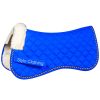 "All-purpose cotton half saddle pad featuring faux fur leather lining, perfect for riders, offered by wholesale Stylo Clothing"