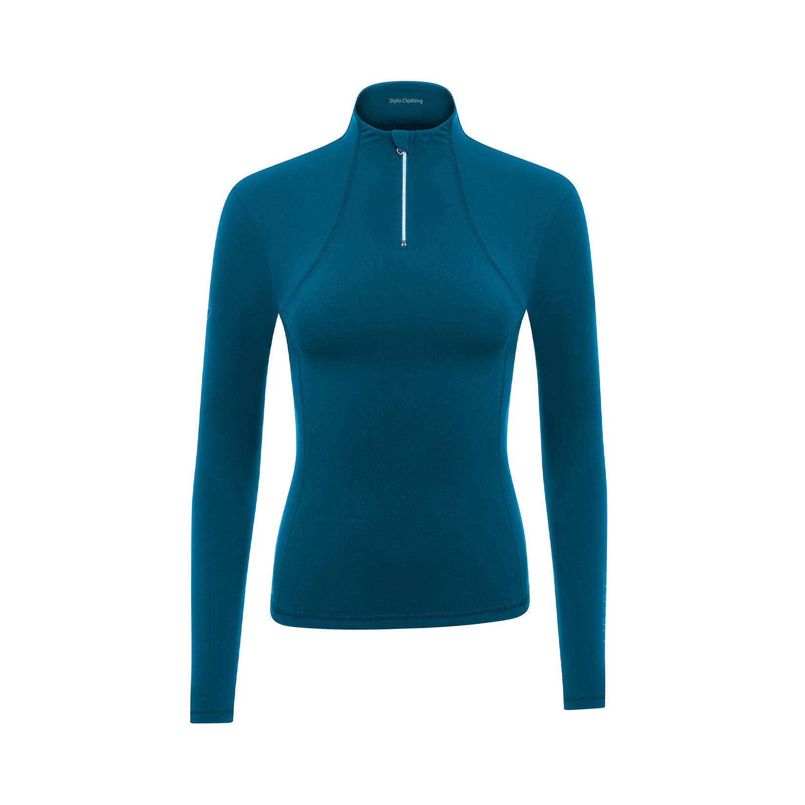 Stylish and functional Women Zipper Shirt Neck Base Layer for riders supplied by Stylo Clothing in bulk