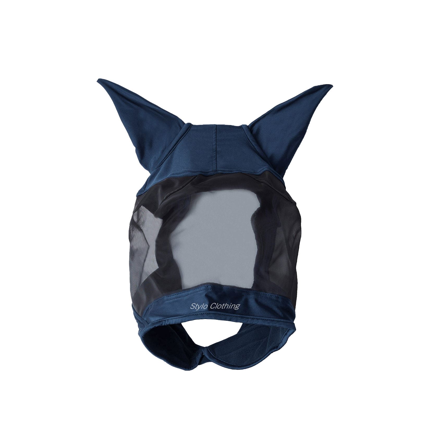 Durable horse head fly mask combining style and functionality, tailored for wholesale distribution by Stylo Clothing.