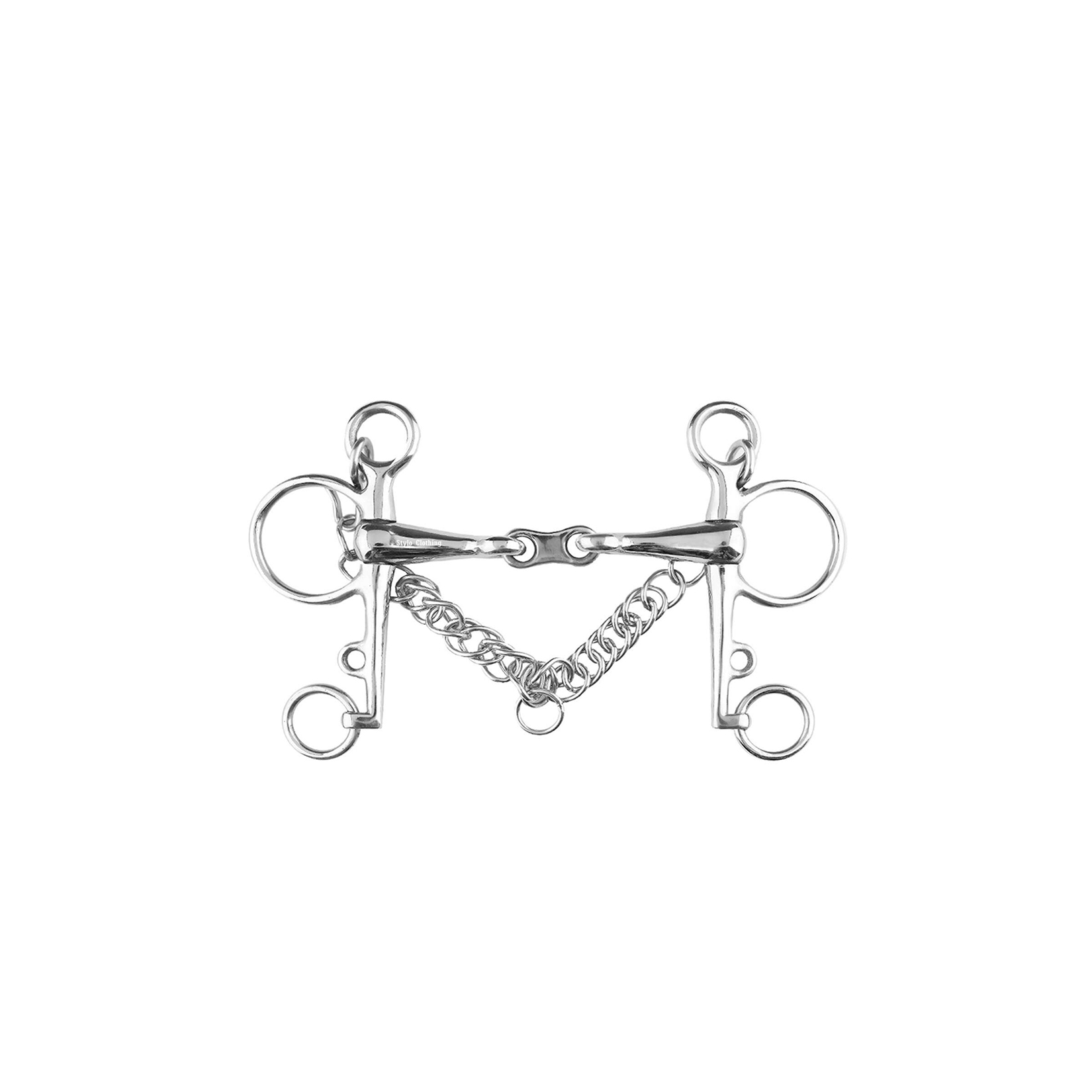 Top-selling 2-joint Pelham bit with a stainless steel curb chain, designed for advanced control and smoother riding experience