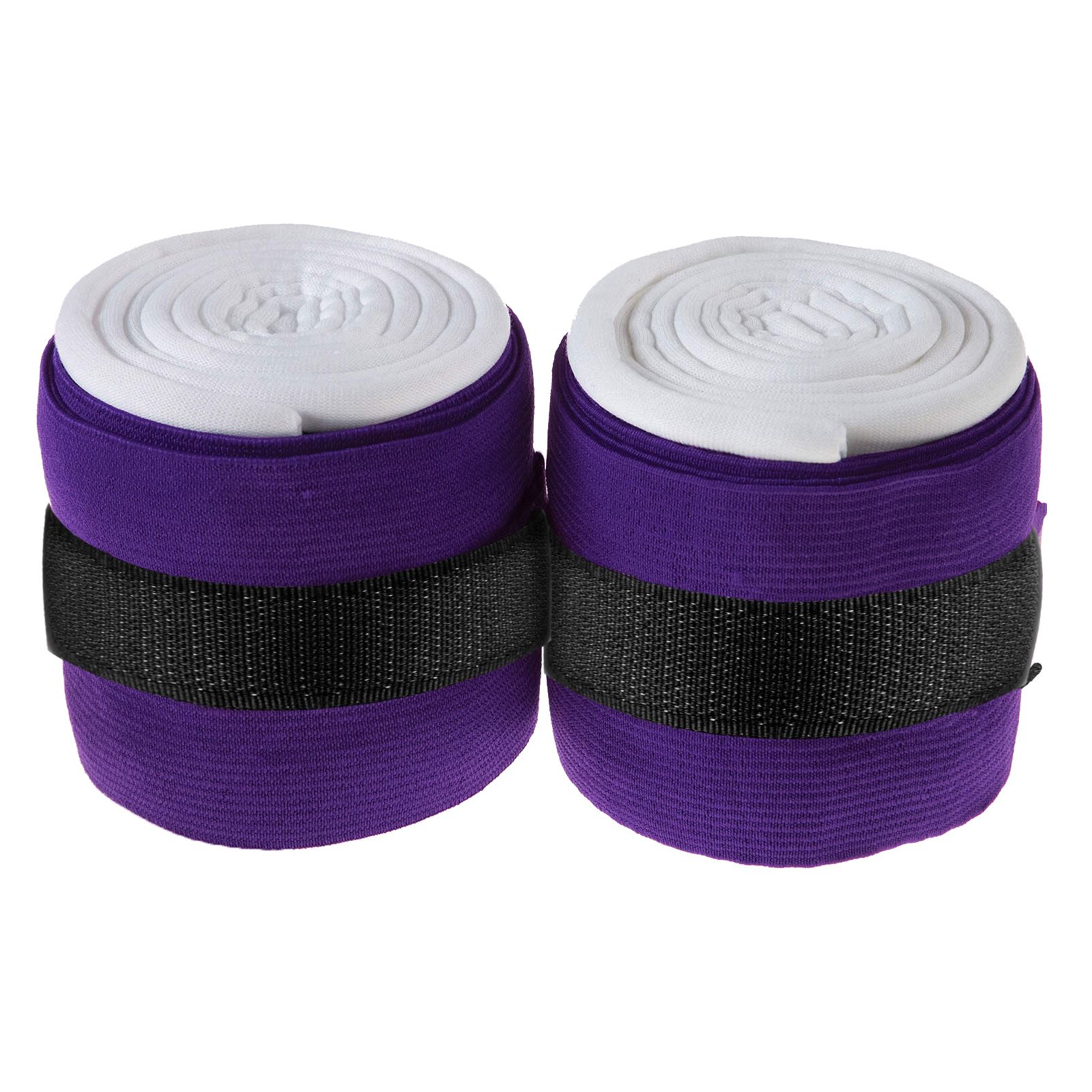 Purple Trendy Horse Bandages with Plush Padding for Support Purple Trendy Horse Bandages providing stylish support and cushioning for equestrian activities.