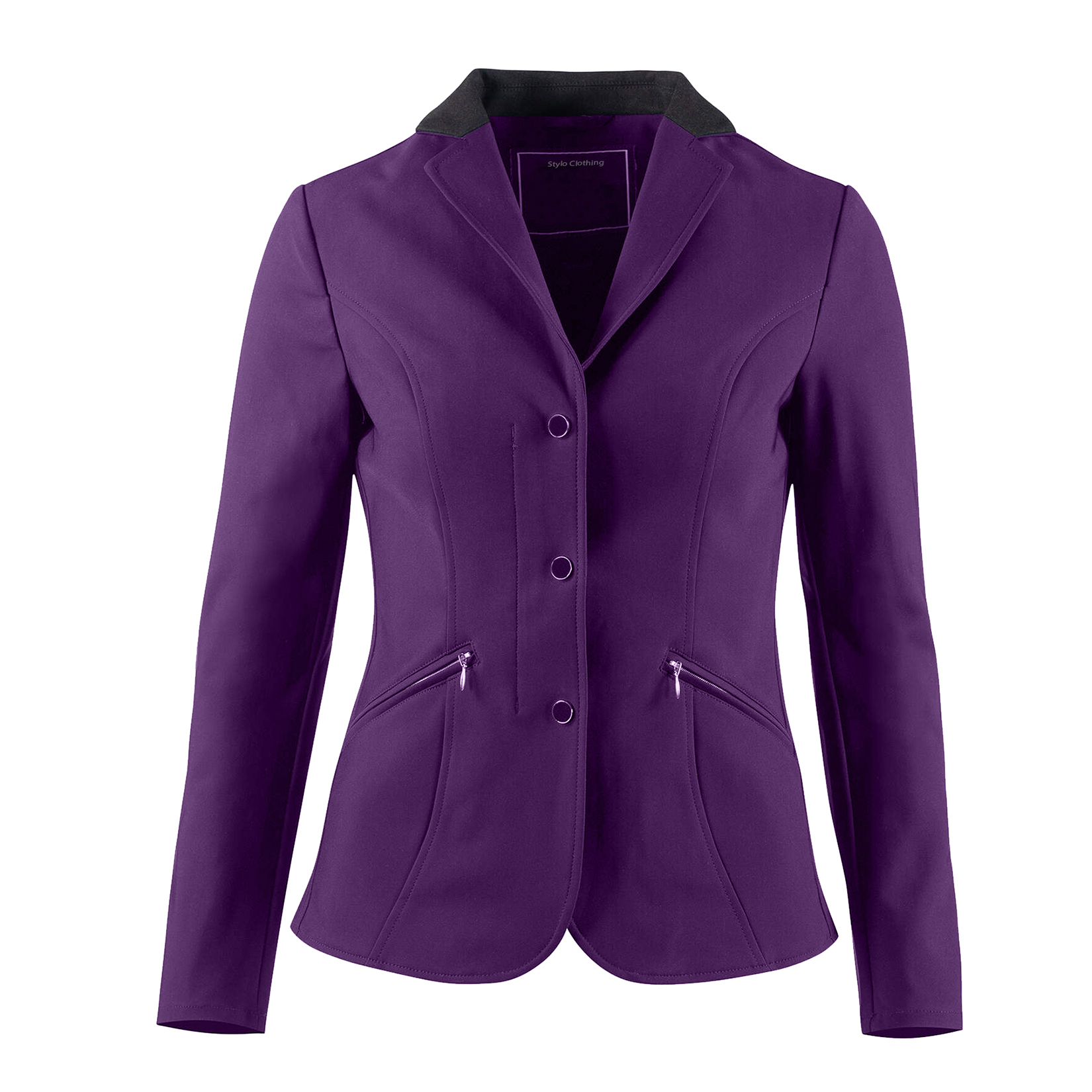Exclusive Women's Equestrian Show Jacket with Contrast Buttons and 2 Pockets
