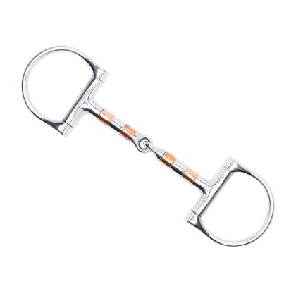 Durable steel D-ring bit, available in 100+ designs, providing top-tier quality and comfort for riders seeking reliability.