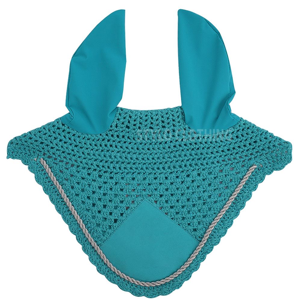 Cerulean lightweight ear bonnet for equestrian use