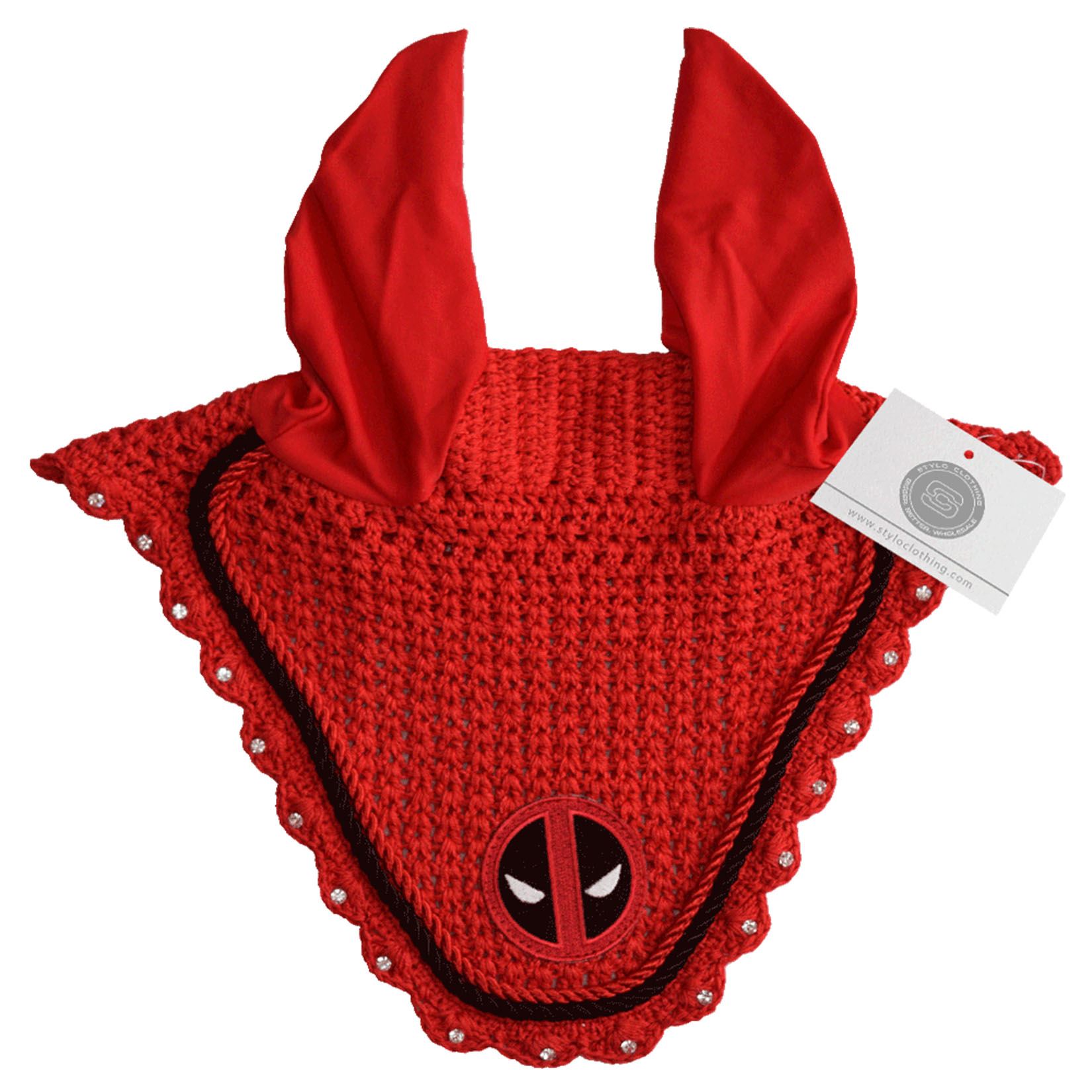 Ear Bonnet | Top 5 Super Hero Ear Bonnet Hero Logo Bright red ear bonnet providing fly protection with a vibrant style.