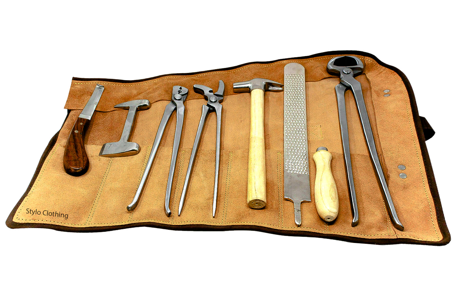 Customized Specialized Horse Farrier Hoof Grooming Shoe Care Tool Kit with Leather Bag - Stylo Clothing