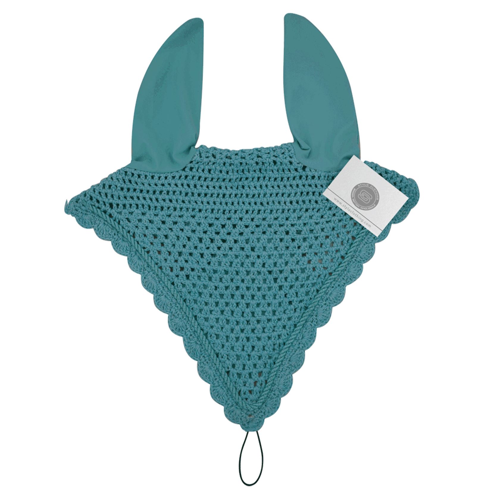 Sea green trendy ear bonnet for horse riders in bulk