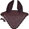 brown earbonnet crystals with string durable equestrian horse tack