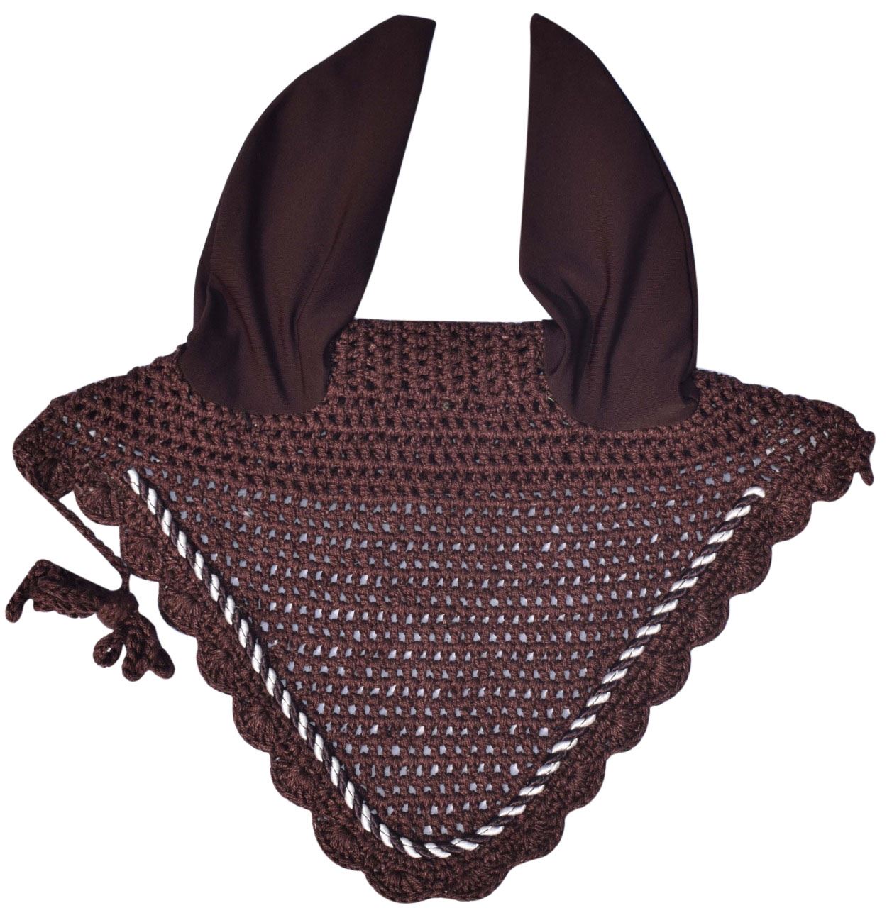brown earbonnet crystals with string durable equestrian horse tack
