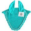 Aqua marine horse ear covers with rhinestones for a fresh and vibrant look