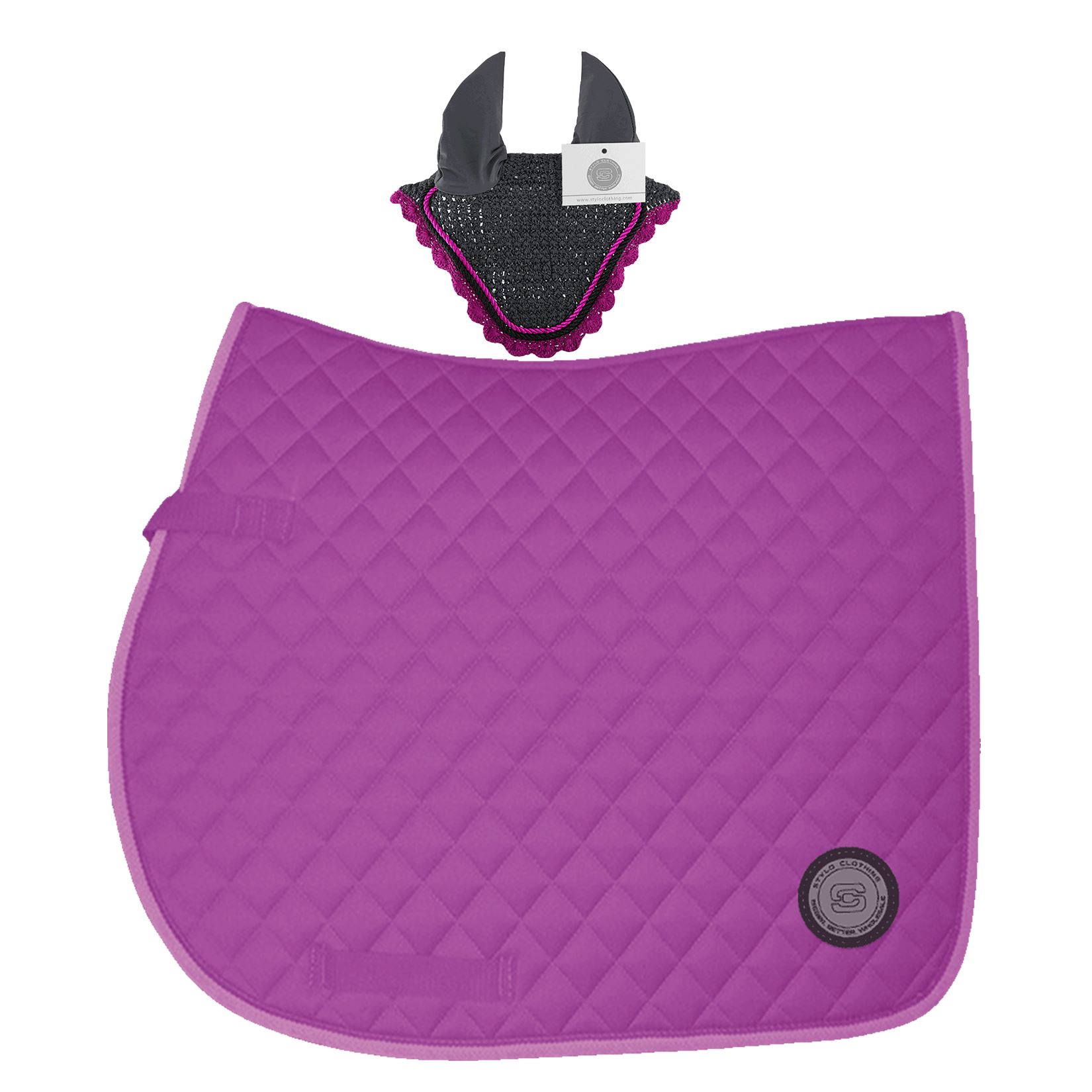 Customizable Cotton Matching Set with Ear Bonnet and Cotton Saddle Pad, Wholesale Available for Retailers