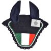 Italian flag ear bonnet for horses – breathable and stylish fly protection