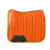"Premium satin dressage saddle pads, customized for the perfect fit, wholesale equestrian tack from Stylo Clothing"