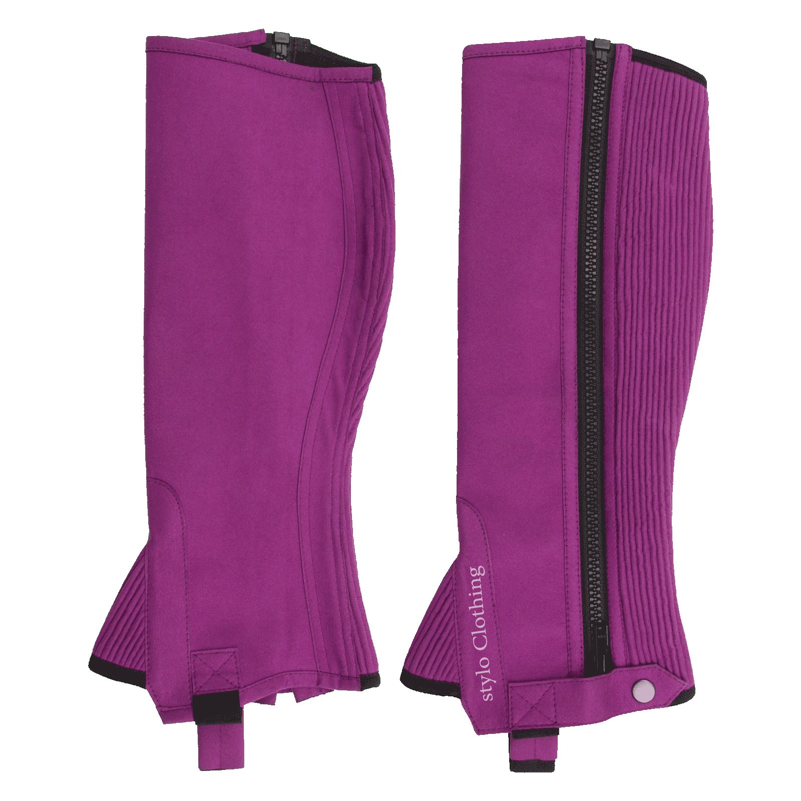 Comfortable-half-chaps-best-zipper-equestrian-riding-equipment-for-riders "High-quality best fit half chap for riding, equipped with zipper and non-slip button, bulk orders at Stylo Clothing"