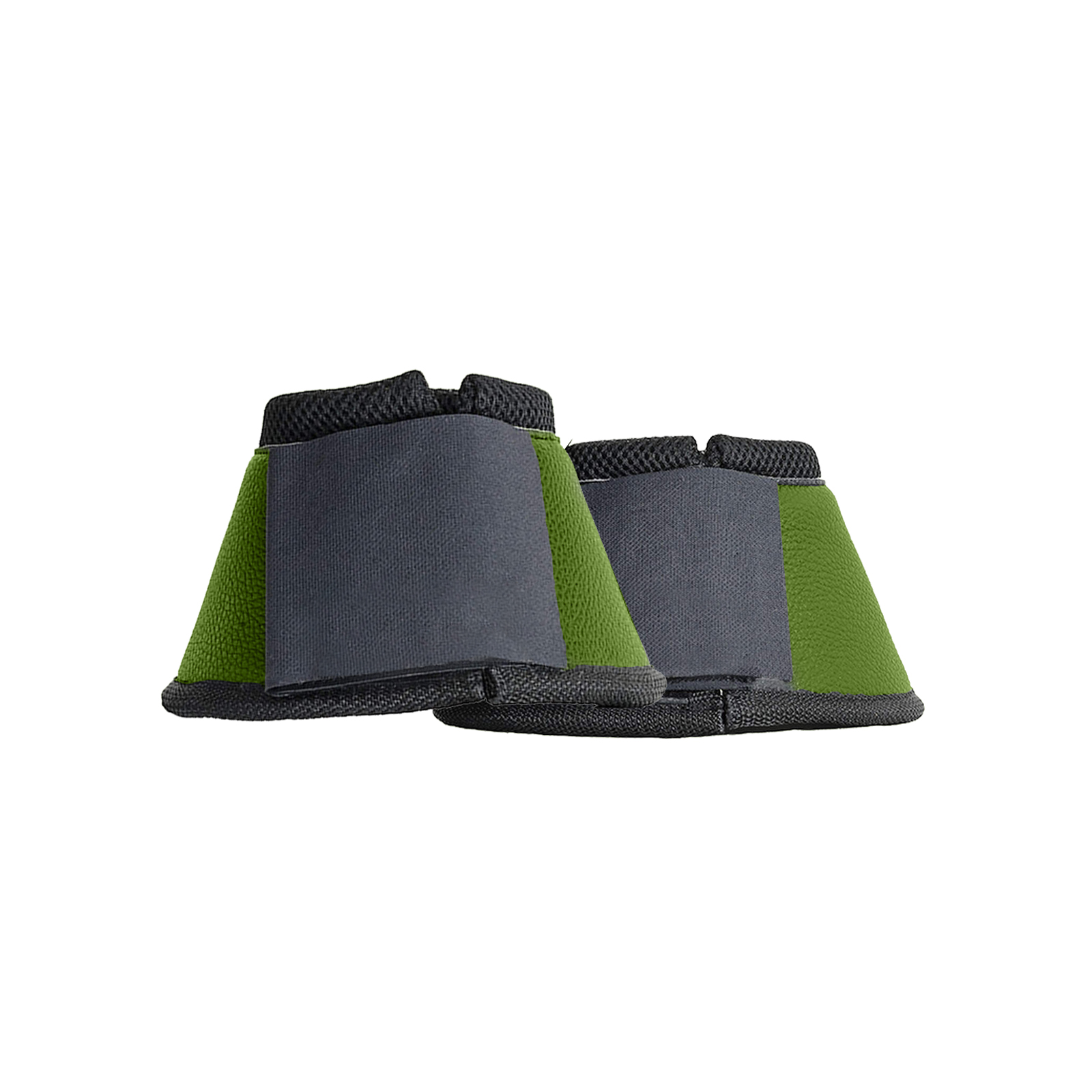 Neoprene bell boots with a leather-look outer shell, offering optimal protection for equestrian activities.