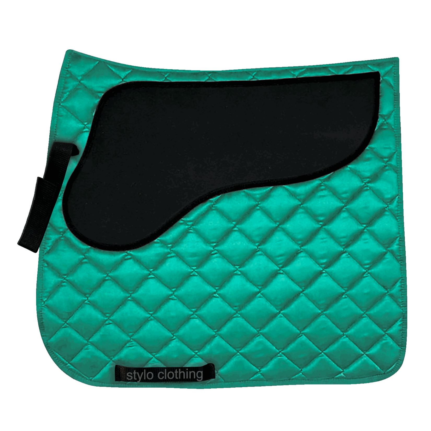 "Non-slip satin dressage saddle pad with neoprene for extra shock absorption, crafted for horse tack - Stylo Clothing Wholesale"