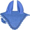 Stylish and adjustable ear bonnets for horses with string and crystals, ideal for high-quality equestrian gear