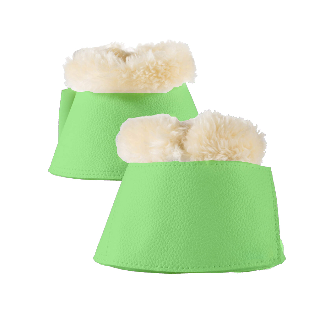 Durable and stylish best fit bell boots with faux fur lining for equestrian use, customizable wholesale tack by Stylo Clothing
