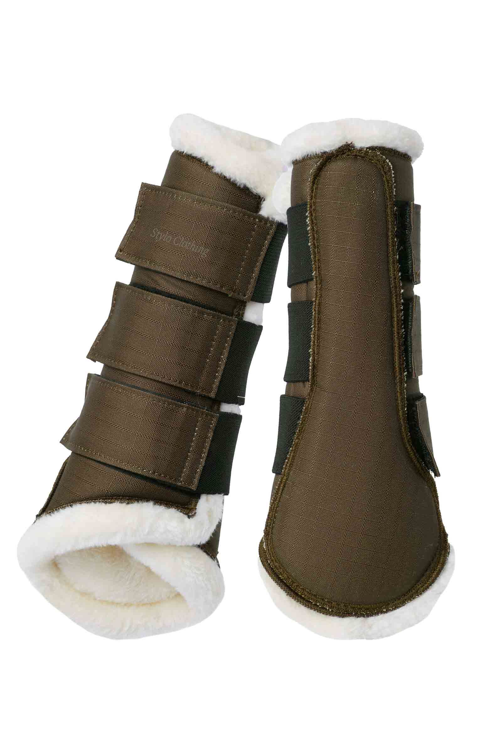 Super Soft Brushing Boots with Smooth Faux Fur Premium quality brushing boots with soft faux fur, ensuring gentle leg support for horses, wholesale by Stylo Clothing.