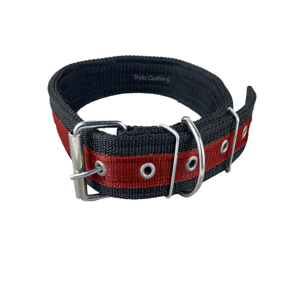 Adjustable pet collar neckband made of durable nylon with a secure steel buckle, ideal for dogs of all breeds.