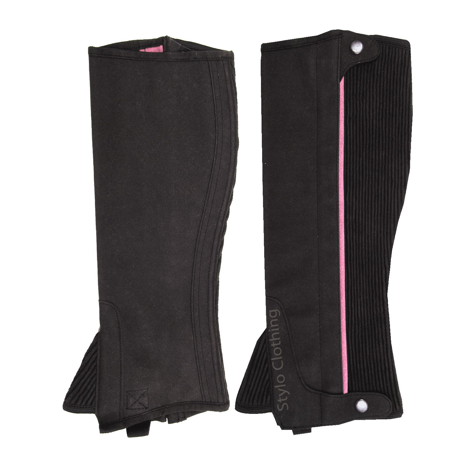 Top-quality-Amara-half-chaps-non-slip-adjustable-button-horse-riders-gear Protective and durable half chaps with amazing construction, zipper function, perfect for training use, from Stylo Clothing