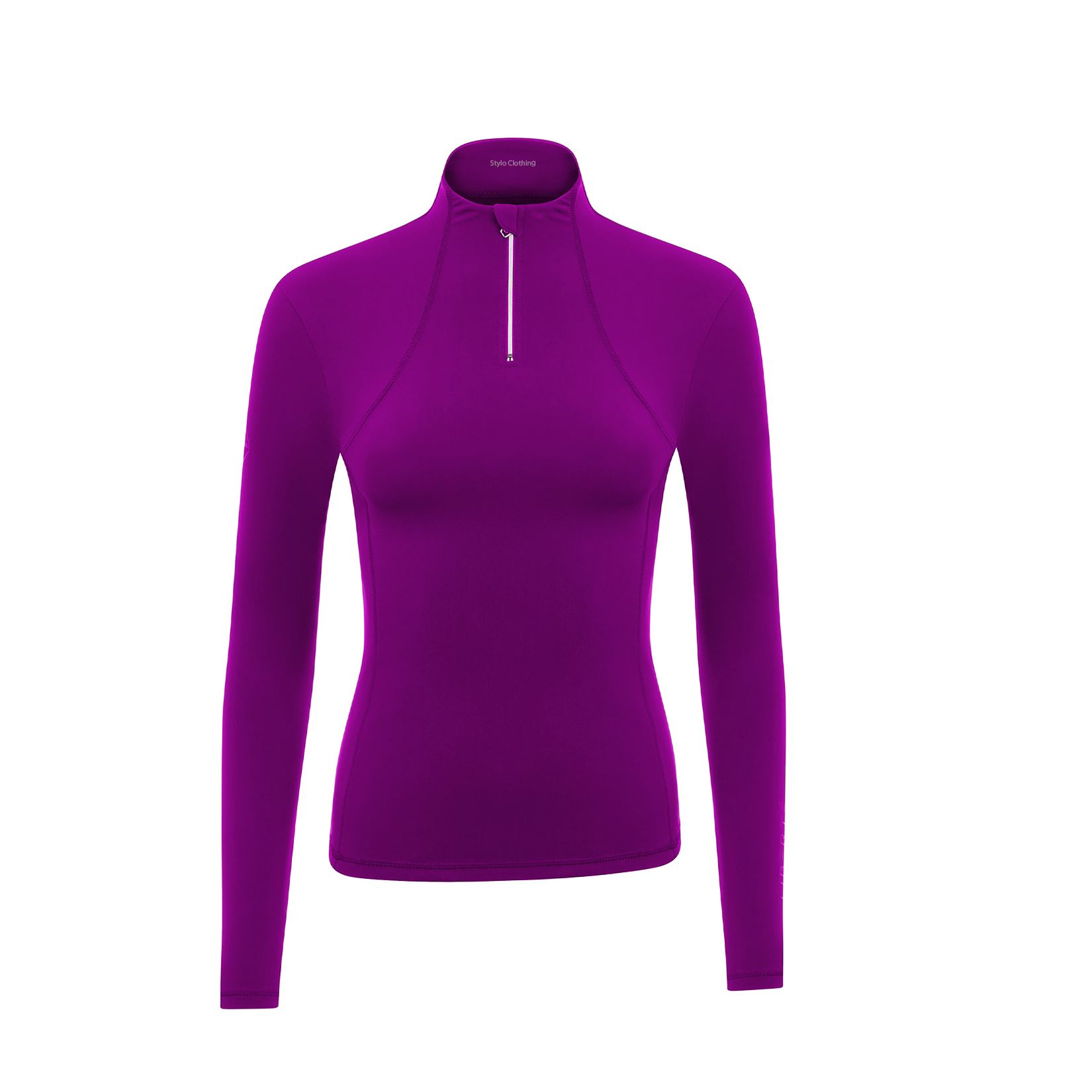 Women Zipper Shirt Neck Base Layer crafted with breathable material for wholesale buyers from Stylo Clothing