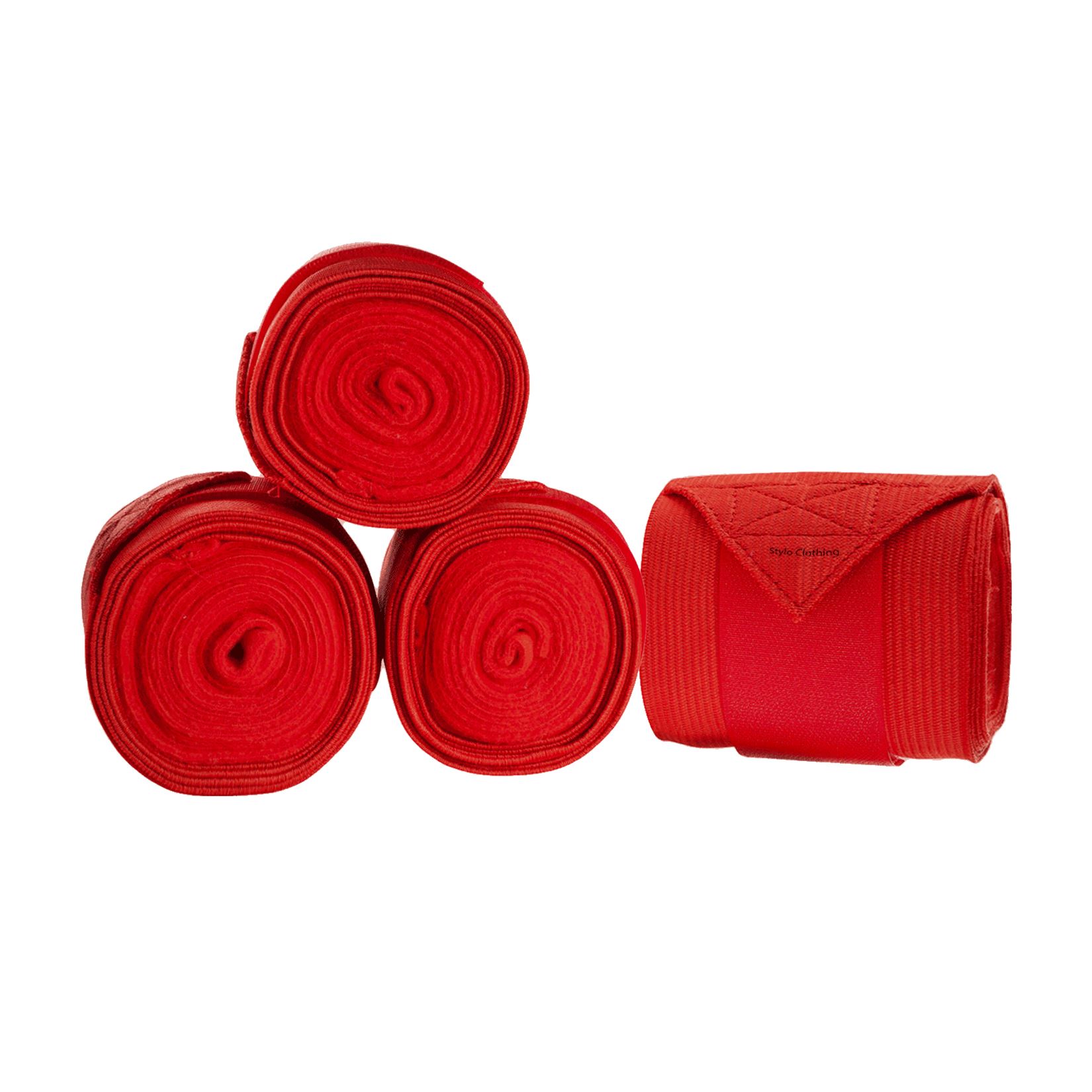 Durable elastic horse bandages, providing superior stretch and comfort, ideal for equestrian workouts and recovery.