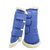Faux fur-lined Top Quality Brushing Boots for horse training and protection, custom-made by Stylo Clothing wholesale manufacturer.