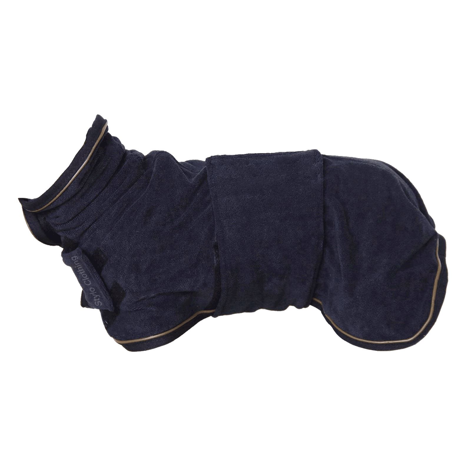 "Eye-catching stable dog coat with absorbent fabric, perfect for rainy weather, available in bulk from Stylo Clothing"