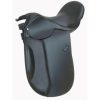 bestselling-Leather-Dressage-treeless-Saddle-wholesale-equestrian-supplies Durable black leather treeless dressage saddle, perfect for equestrians seeking comfort, flexibility, and control during their training.