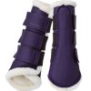 Super Soft Brushing Boots with Smooth Faux Fur Luxury brushing boots with faux fur, designed for superior leg care during rides, custom-made by Stylo Clothing.