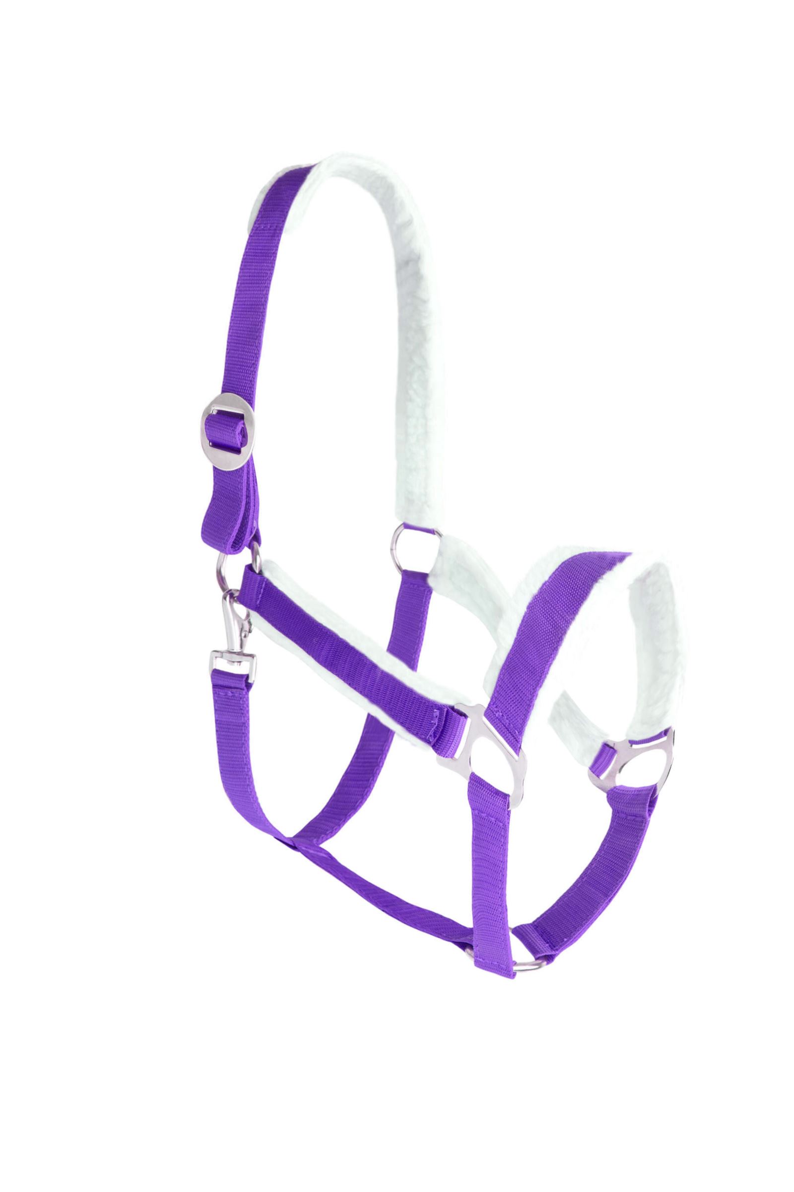 Premium neoprene horse halters with soft faux fur and adjustable fit, ideal for wholesale buyers from Stylo Clothing.