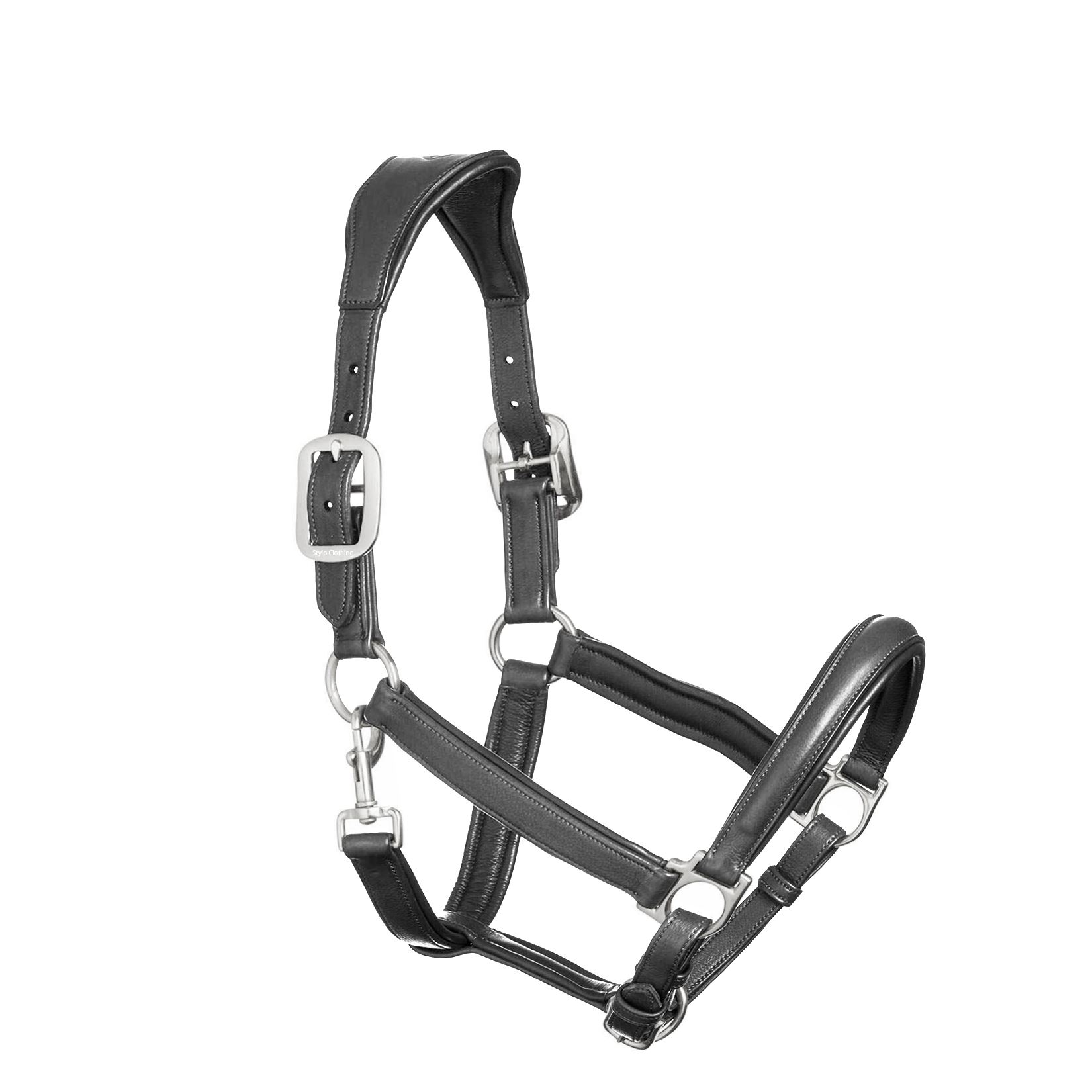 Comfortable and sturdy leather padded horse halter, wholesale horse tack by Stylo Clothing for bulk purchases