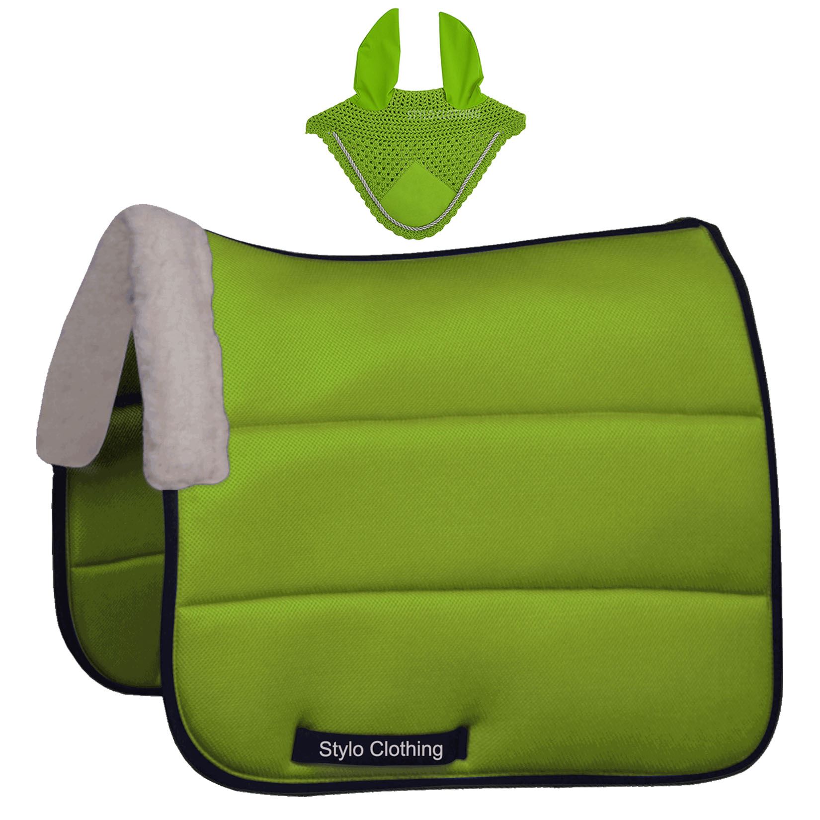 Wholesale Cotton Matching Sets, Includes Fashionable Matching Ear Bonnet and Saddle Pad Set for Horses
