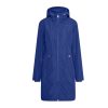 Super Soft Navy Blue Women Rain Coat Zipper Custom Made 100+ Articles