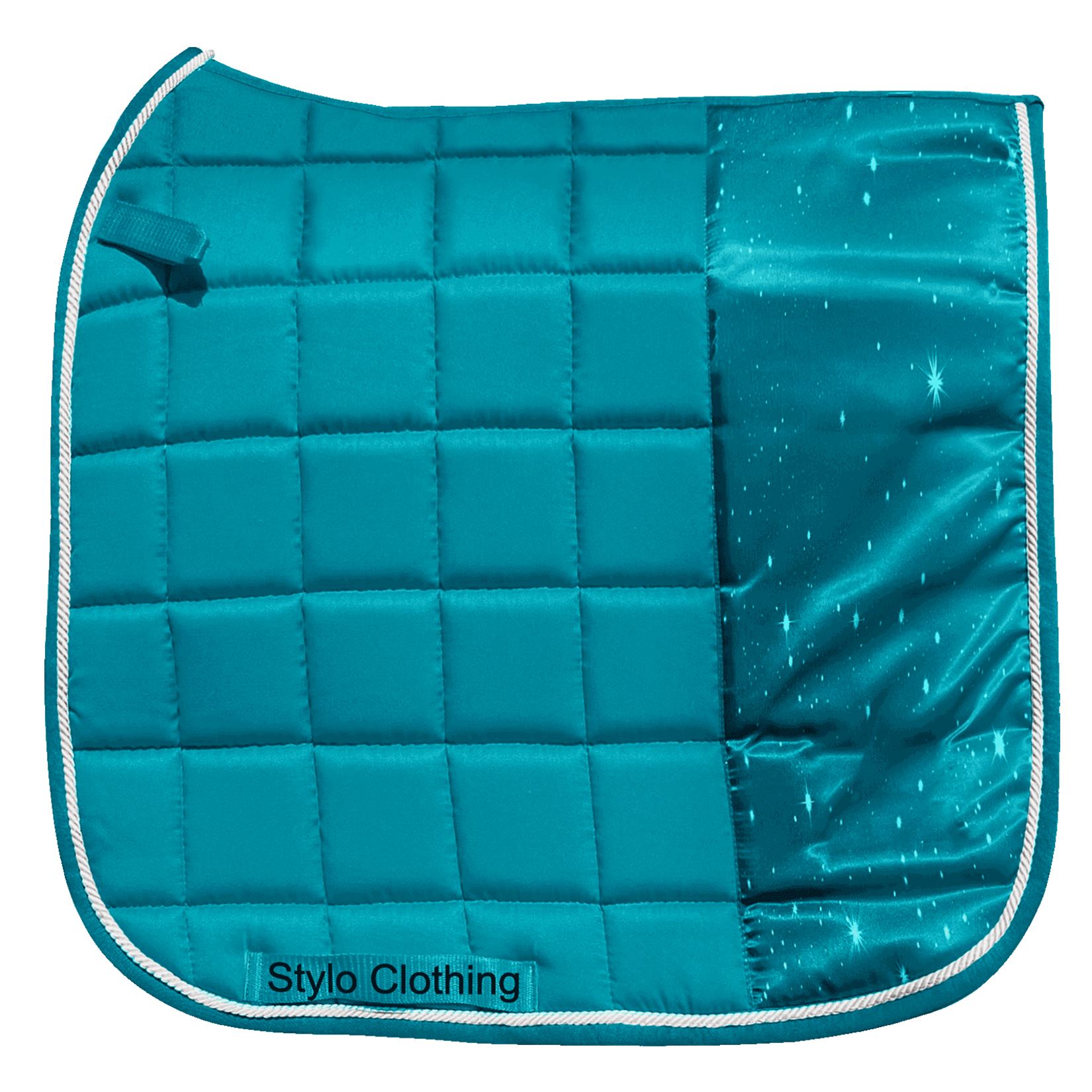 "Top-quality cotton dressage saddle pads with 3D print, designed for durability and style, customized by Stylo Clothing"
