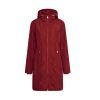 Super Soft Elegant Red Women Rain Coat Zipper Custom Made 100+ Articles