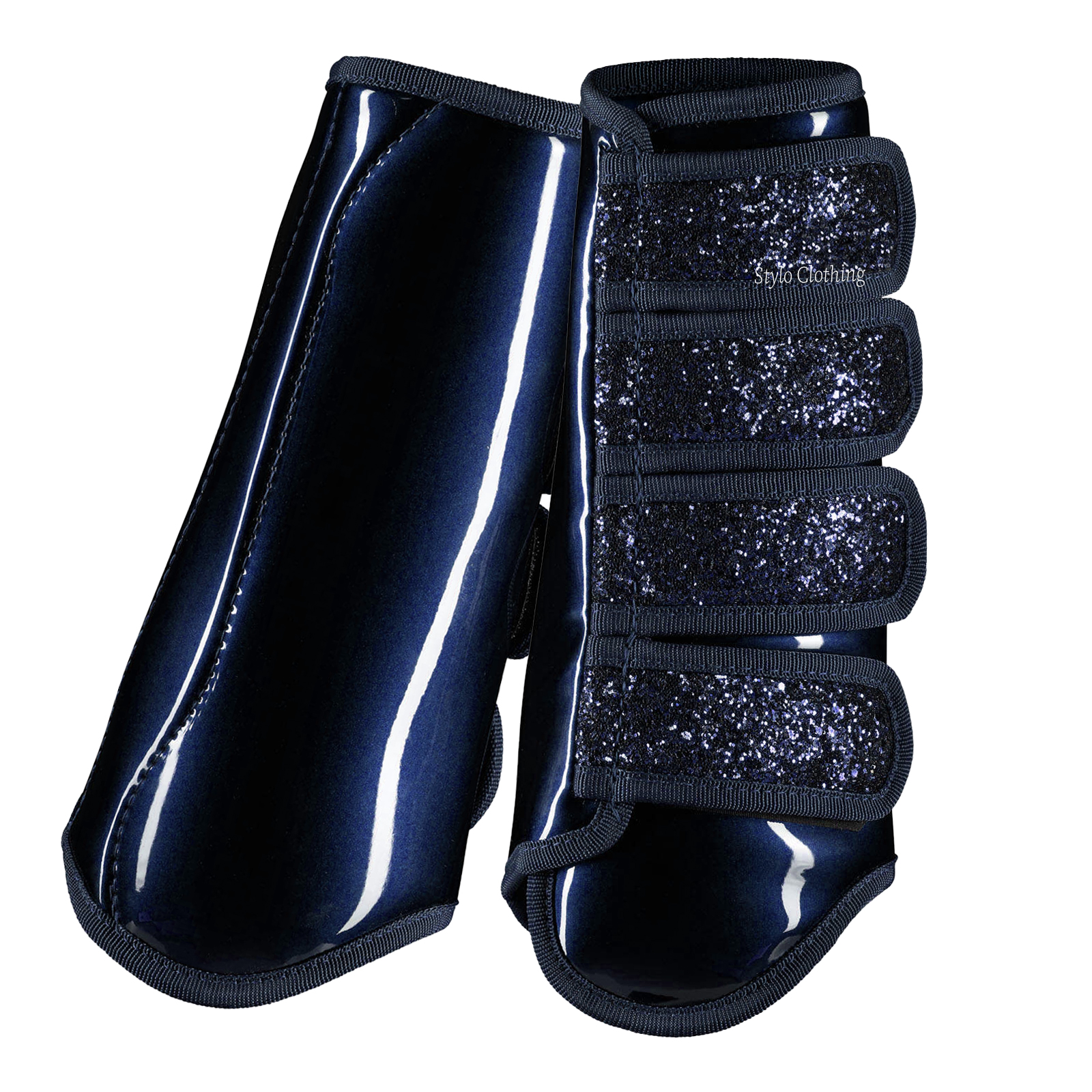 Glittery Brushing Boots offering stylish equestrian wear with added comfort and durability, perfect for wholesale orders.
