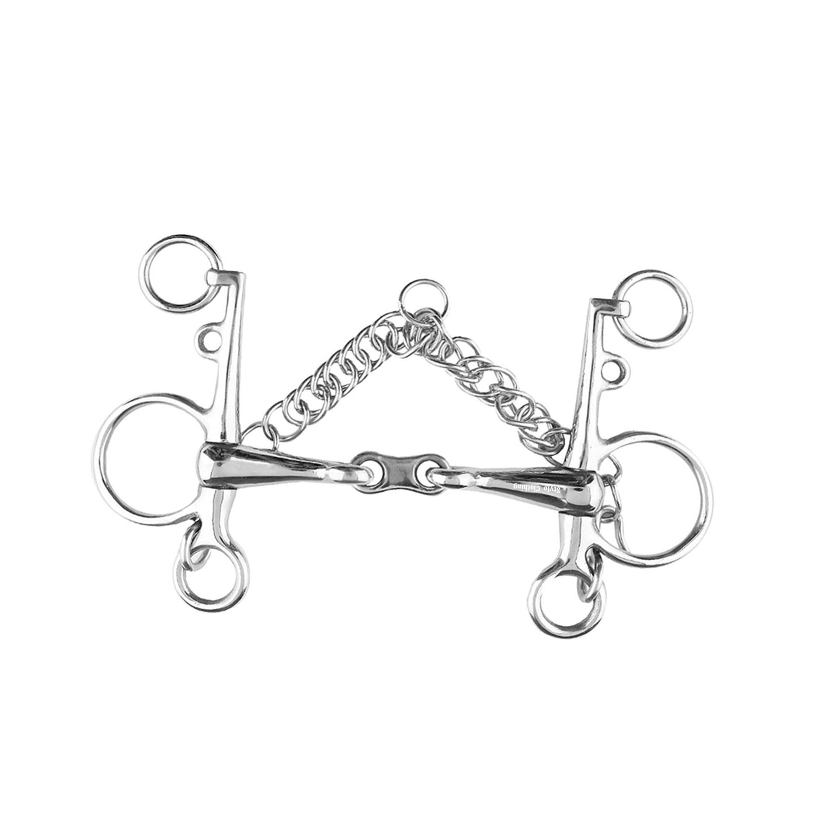 High-quality 2-joint Pelham bit with a stainless steel curb chain, perfect for refined control and better stability during horseback riding