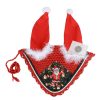 Red Christmas ear bonnet for horses, classic design by Stylo Clothing