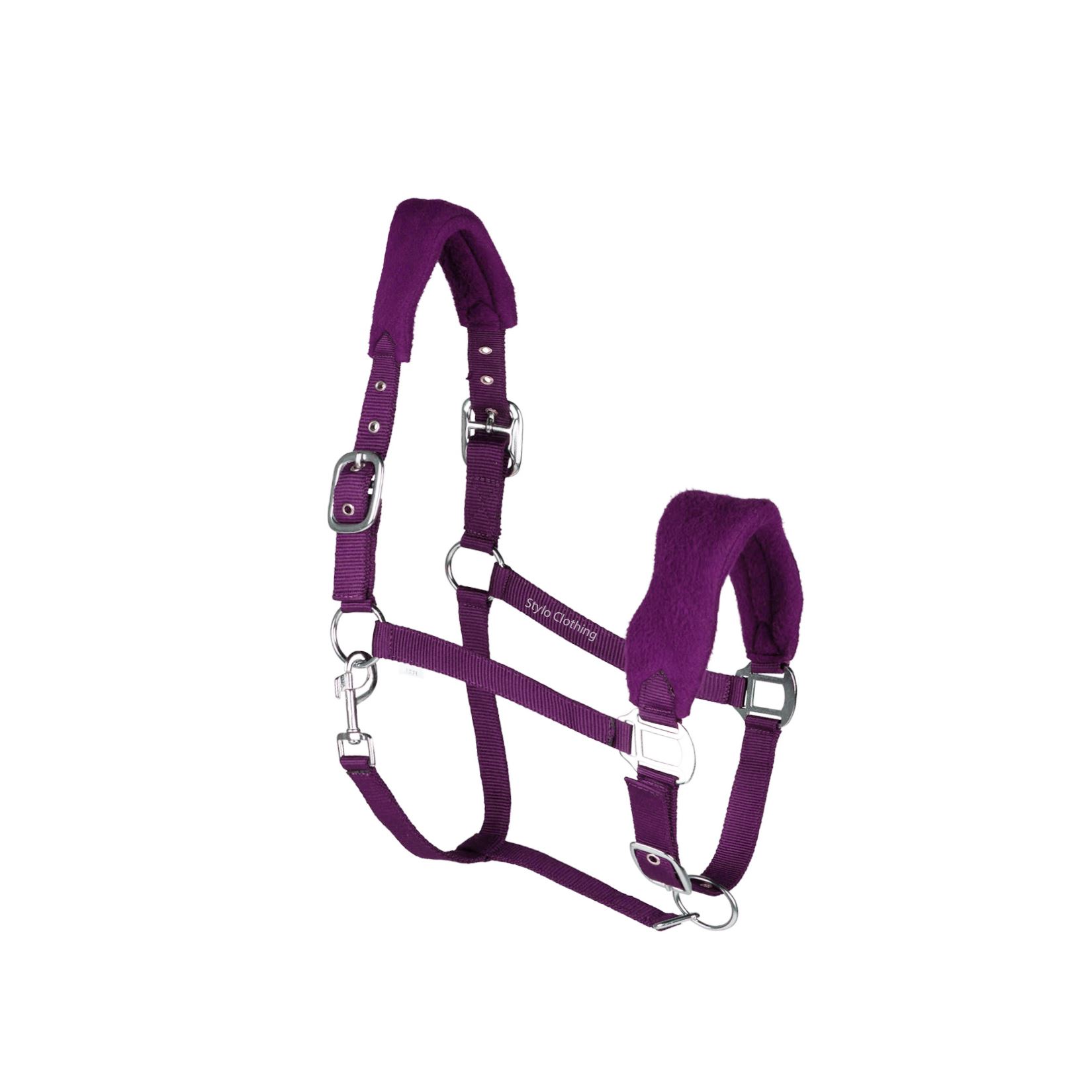 Wholesale nylon halter for horses with fleece and faux fur lining, by Stylo Clothing